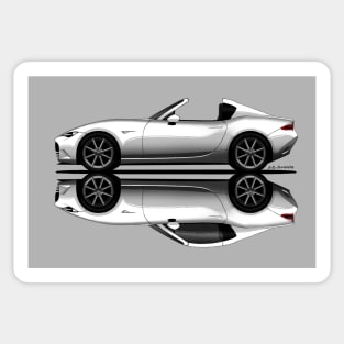 My drawing of open and closed white open and closed RF roadster convertible Japanese sports car Sticker